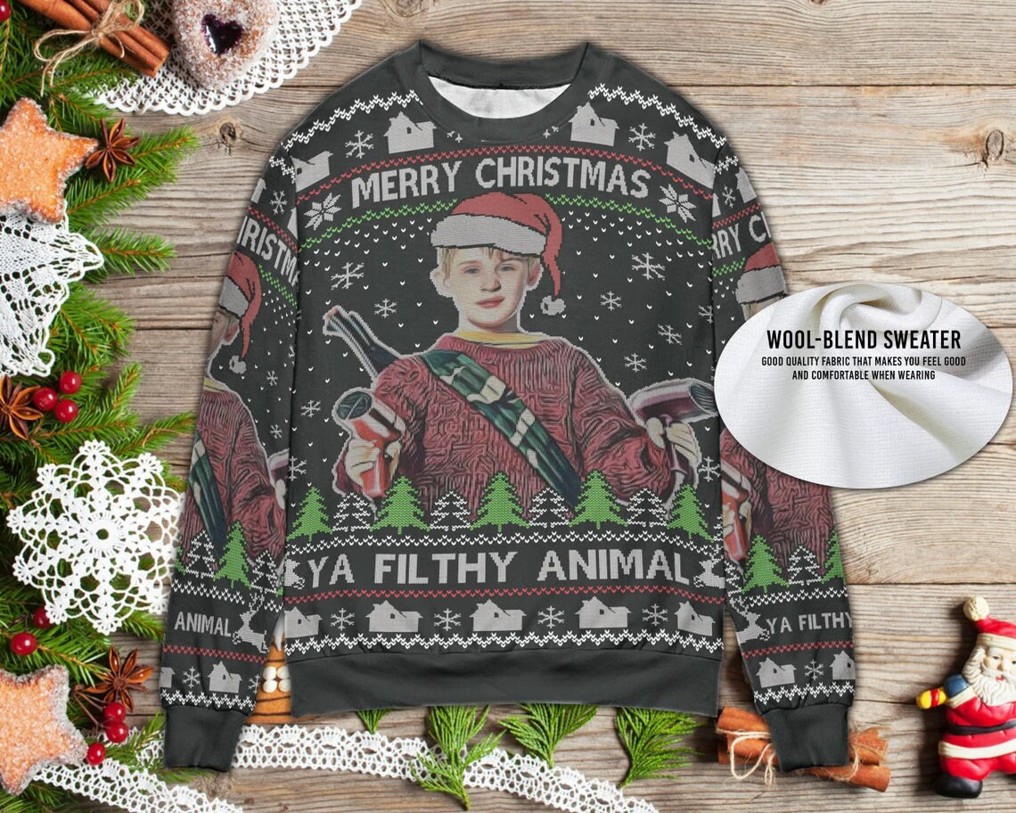 Discover Merry Christmas You filthy animal Ugly 3D Sweater