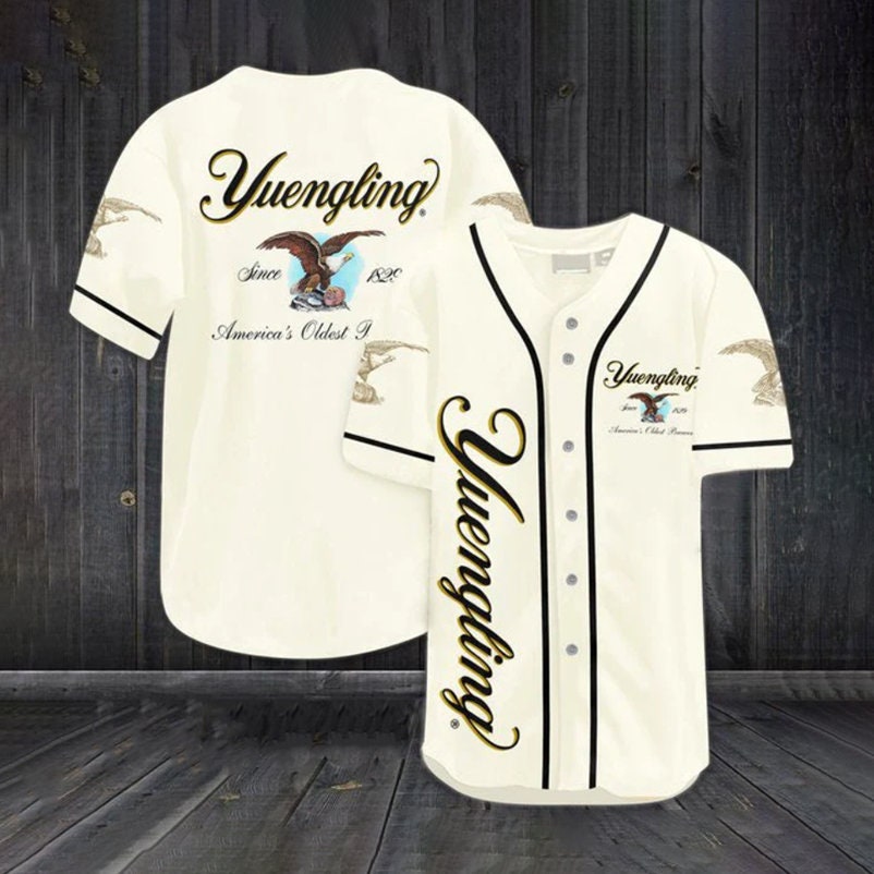 Beige Yuengling Beer Baseball Jersey, Christmas Gift, Lover Beer