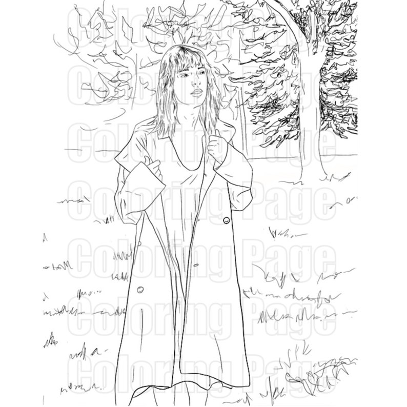 Taylor Swift Coloring Page folklore - Etsy Israel