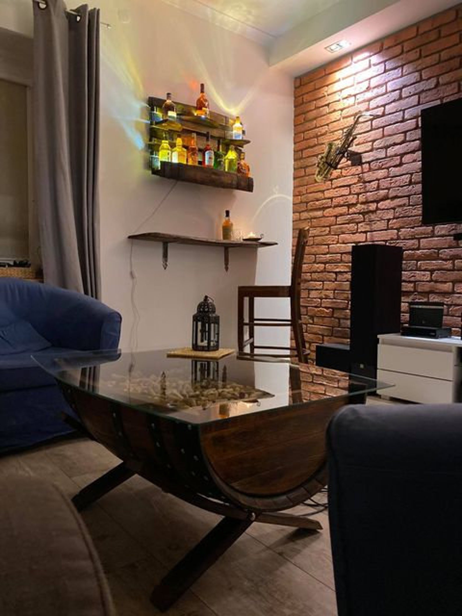 Estante de licor de madera de barril de whisky Muebles de | Etsy