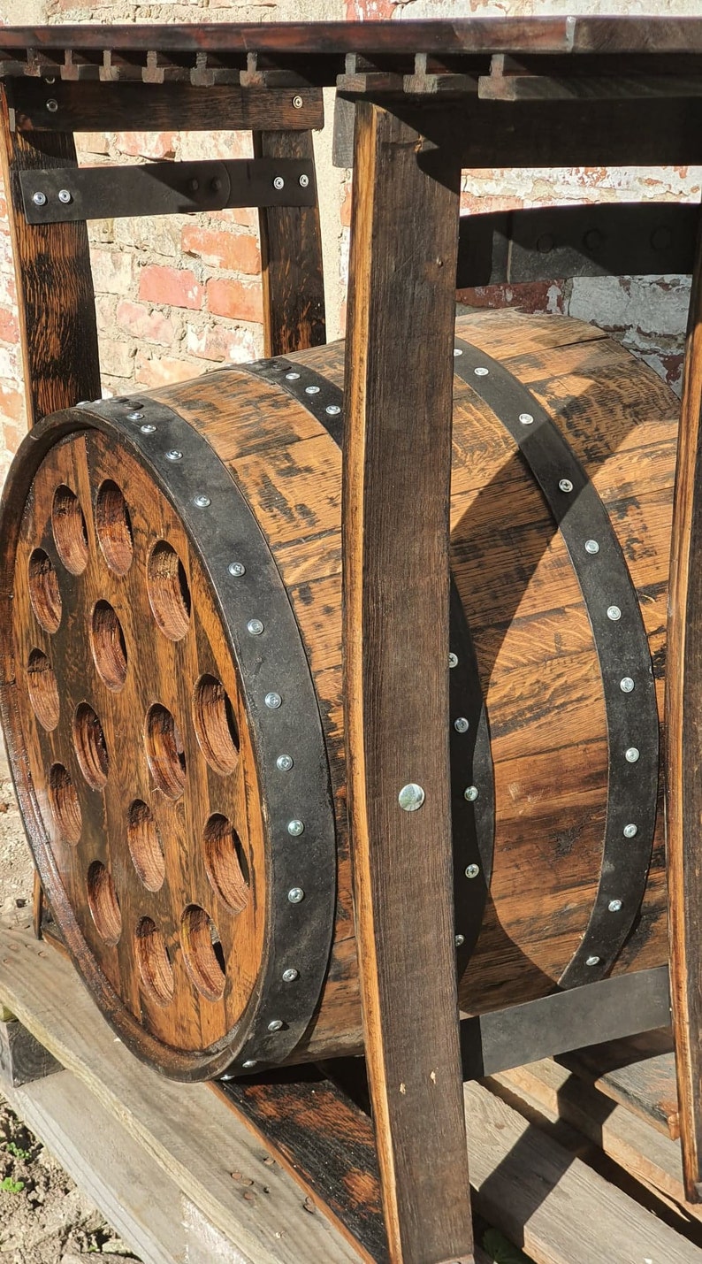 whisky barrel wine rack