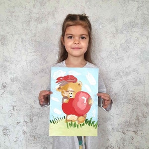 Zeichnung auf einer Postkarte. Digitale Datei Ukrainisch. Kinder malen. Ukrainische Kunst. Ukrainischer Shop. Gigitaler Download.