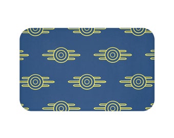 Tapis de bain haut de gamme VAULT-TEC - Multi logo bleu