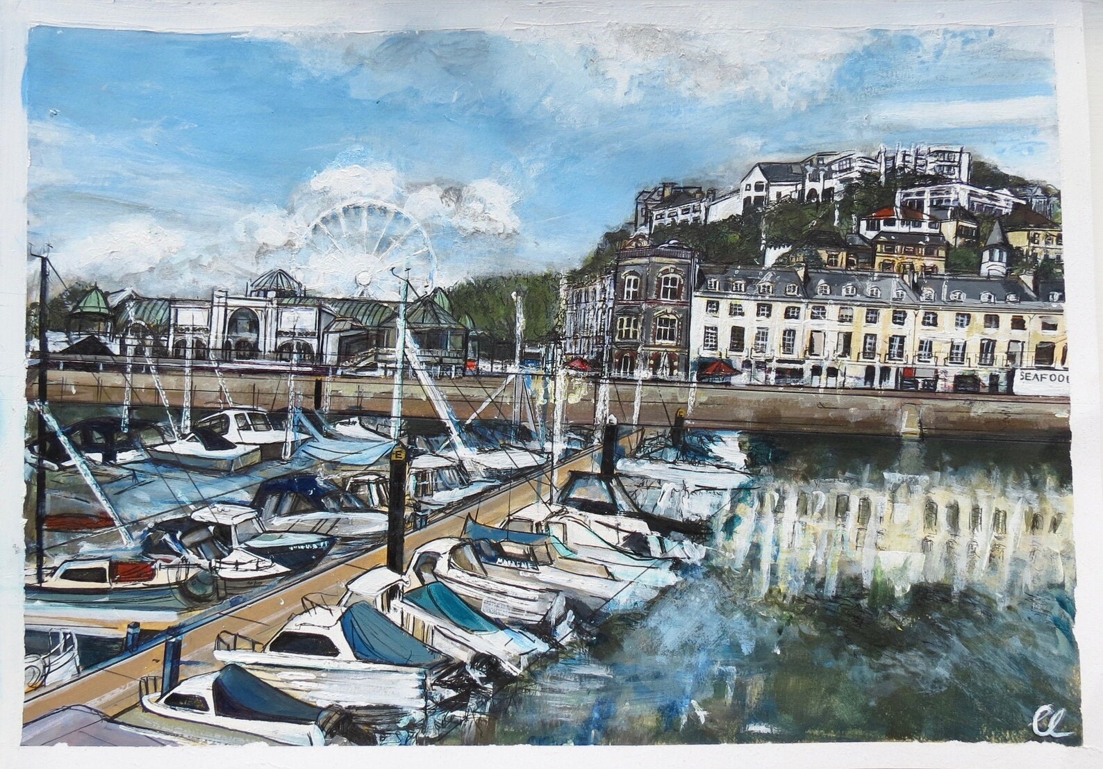 Torquay Seafront Original Acrylic Painting Etsy