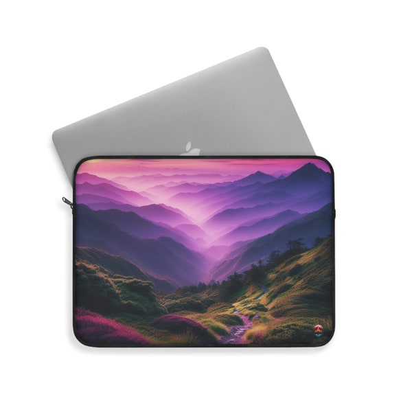 Majestic Peaks: Amethyst Twilight Laptop Sleeve
