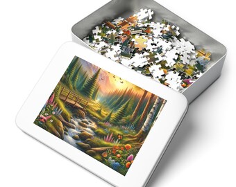 Whispering Tranquility: The Bridge to Twilight Jigsaw Puzzle (30, 110, 252, 500,1000-Piece)