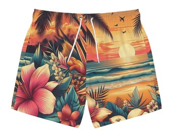 Badehose mit tropischem Sonnenuntergang (AOP)