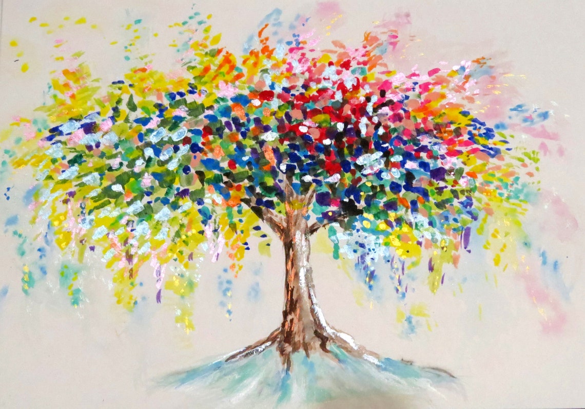 Arbre de vie art mural. Impression de toile darbre de vie de | Etsy