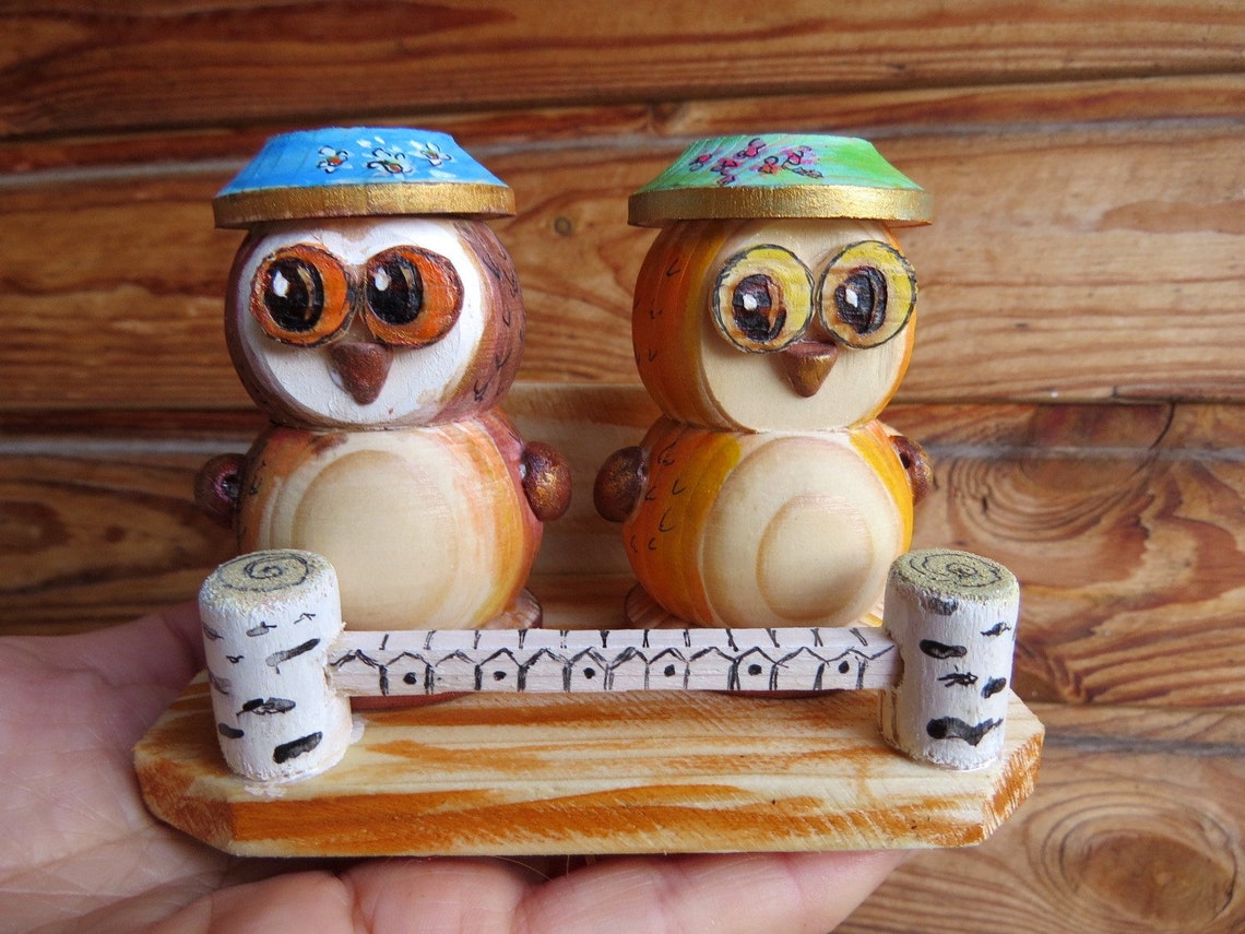 Salt y Pepper Shakers en forma de búhos divertidos conjunto | Etsy