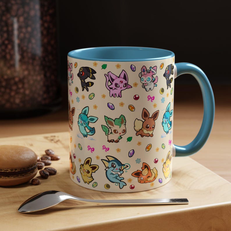Eeveelution Mug / Anime and Gaming Home decor / Kawaii Gift / Poke Birthday / Personalized Mug / gamer gifts / gaming decor / poke gift image 2