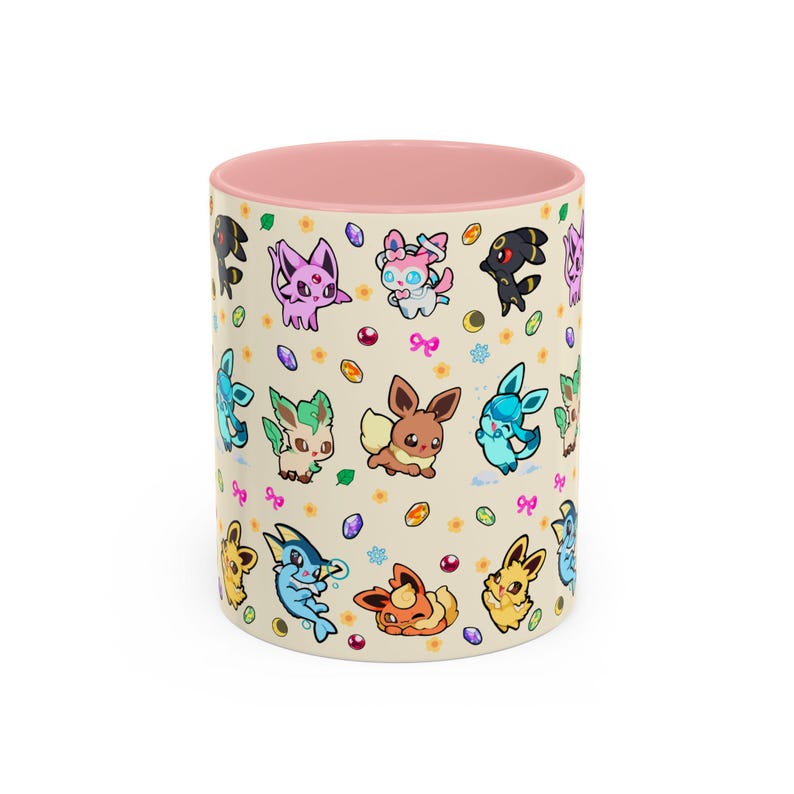 Eeveelution Mug / Anime and Gaming Home decor / Kawaii Gift / Poke Birthday / Personalized Mug / gamer gifts / gaming decor / poke gift image 7