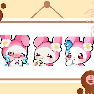 Kawaii Emotes Melody for Twitch and Discord Cute Anime Emotes