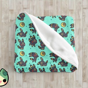Eeveelution Series Velveteen Plush Blanket, Poke Throw Gifts for Fans, Birthday Gift, Christmas Gift, Home Decor, Valentines Day, Vaporeo n