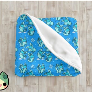 Eeveelution Series Velveteen Plush Blanket, Poke Throw Gifts for Fans and Gamers, Birthday Gift, Home Decor, Valentines Day, Vaporeo n