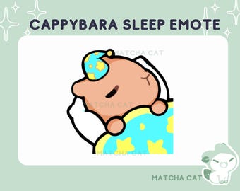 Emote Capibara addormentato / Emote kawaii carina per lo streaming su Discord, Twitch e Youtube / Adorabile animale domestico / download immediato / emote animali