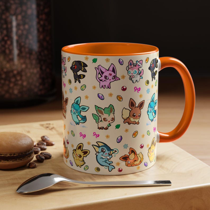Eeveelution Mug / Anime and Gaming Home decor / Kawaii Gift / Poke Birthday / Personalized Mug / gamer gifts / gaming decor / poke gift image 3