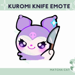 Kawaii Kuro Knife Emote / Cute Emotes for Streaming on Twitch and Discord / Discord Roles Discord Nitro Stream Badges / Melody Emote