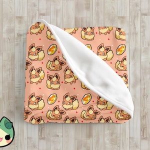 Eeveelution Series Velveteen Plush Blanket, Poke Throw Gifts for Fans and Gamers, Birthday Gift, Home Decor, Valentines Day, Vaporeo n