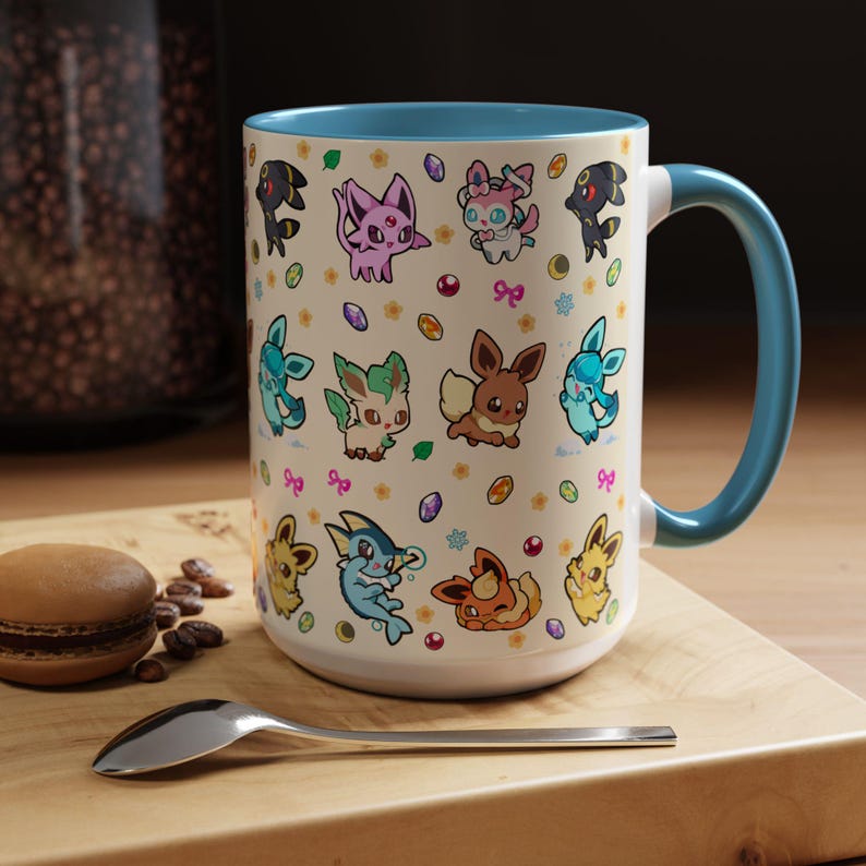 Eeveelution Mug / Anime and Gaming Home decor / Kawaii Gift / Poke Birthday / Personalized Mug / gamer gifts / gaming decor / poke gift image 9