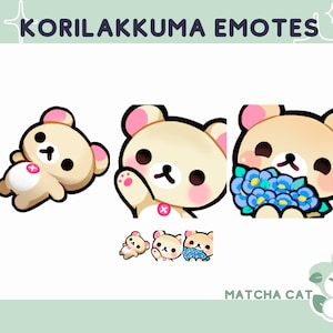 Kawaii Bear Emote Bundle / Cute Emotes for Streaming on Twitch and Discord / Anime emotes / Gaming Emotes / Kitty and Friends