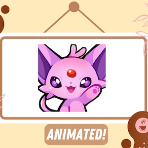 ANIMIERTES Espeon Welle Emote / Niedliches animiertes Emote für Twitch, Discord und Andere Sterlingsilber!