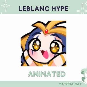 ANIMATED Leblanc League of Legends Emote / Cute emotes for streaming on twitch and discord / anime gaming emote / kawaii egirl emote bundle