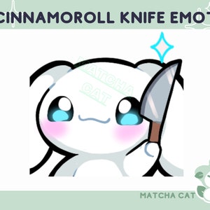 Kawaii Cinamonroll Knife Emote / Cute Emotes for Streaming on Twitch and Discord / Discord Roles Discord Nitro Stream Badges / Melody Emote