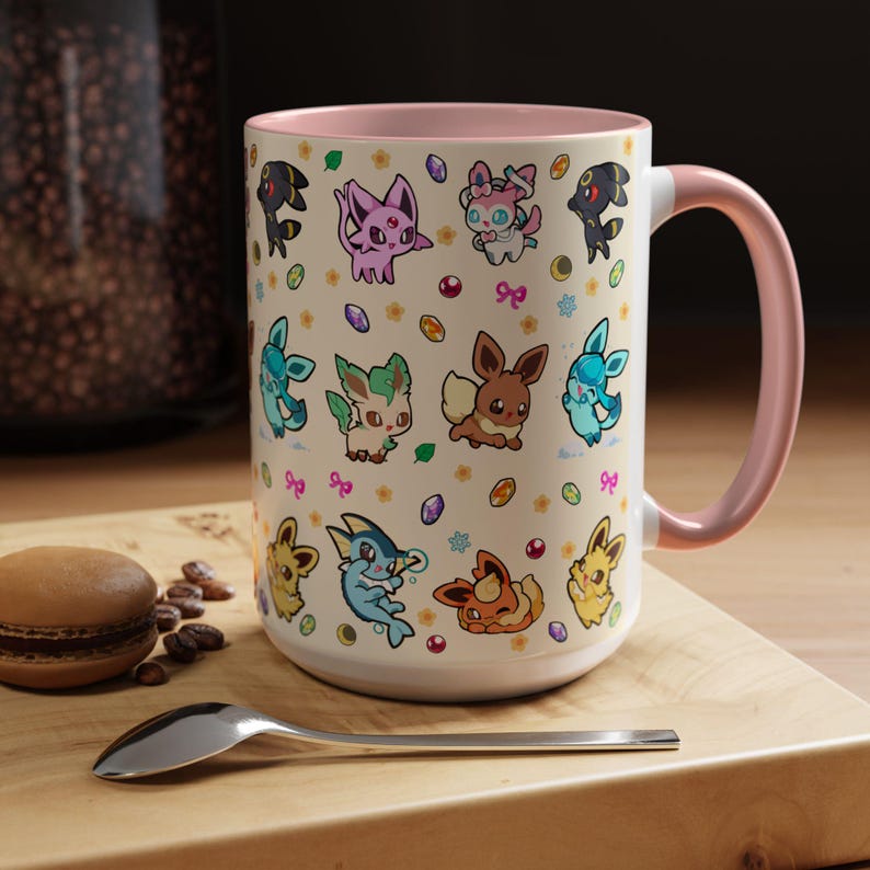 Eeveelution Mug / Anime and Gaming Home decor / Kawaii Gift / Poke Birthday / Personalized Mug / gamer gifts / gaming decor / poke gift image 10