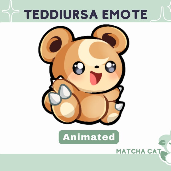 Animated Dancing Teddi Emote / Cute Emotes for Streaming on Twitch and Discord / Kawaii Anime and Gaming Emotes / Poke Emote