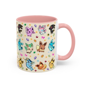 Eeveelution Mug / Anime and Gaming Home decor / Kawaii Gift / Poke Birthday / Personalized Mug / gamer gifts / gaming decor / poke gift image 4