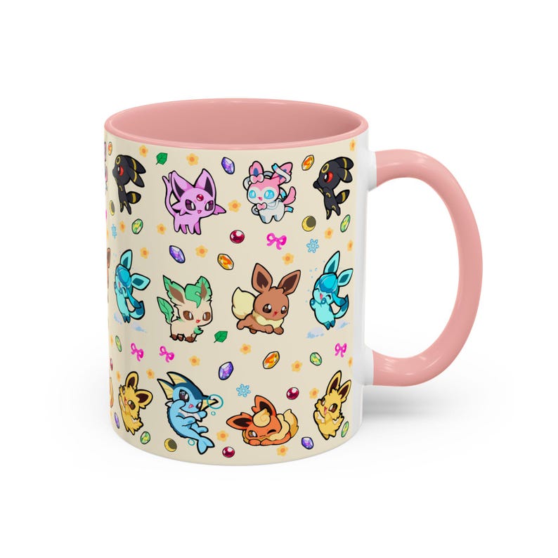 Eeveelution Mug / Anime and Gaming Home decor / Kawaii Gift / Poke Birthday / Personalized Mug / gamer gifts / gaming decor / poke gift image 4