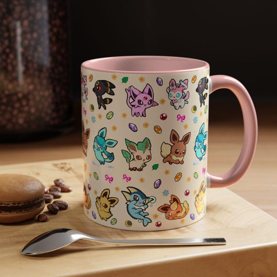Eeveelution Mug / Anime and Gaming Home decor / Kawaii Gift / Poke Birthday / Personalized Mug / gamer gifts / gaming decor / poke gift