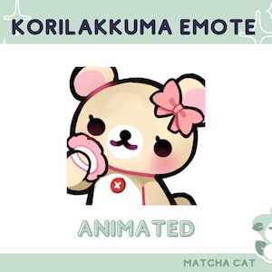 ANIMATED Twitch Emote Cute Kawaii Bear / Makeup Emote for the Girls / Kawaii Animated emote for twitch and discord