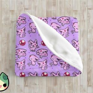 Eeveelution Series Velveteen Plush Blanket, Poke Throw Gifts for Fans and Gamers, Birthday Gift, Home Decor, Valentines Day, Vaporeo n