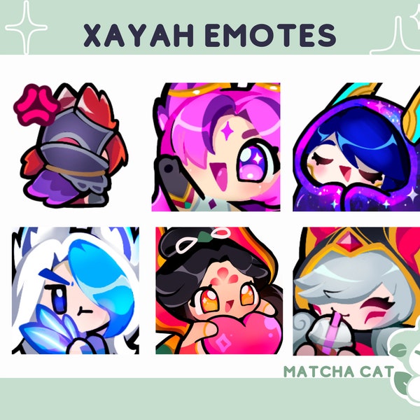 Xayah Emote Bundle / League of Legends Emotes for Streaming on Twitch and Discord / Cute Anime Gaming Emotes