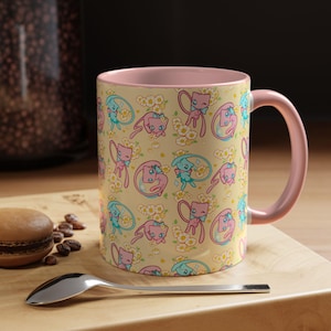 Tasse mit Mew Blume / Kawaii Poke Geschenk / Gamer Home Decor / Geschenk für Anime Fans / Pogo / Pokemo Geburtstag