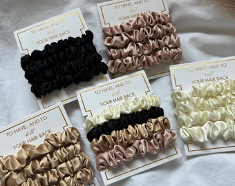 4PCS SET Bridesmaid Scrunchies Satin with Gold Foil Packaging | To Have and To Hold Silk Hair Ties Hair Accessories Gift | Proposal Gifts