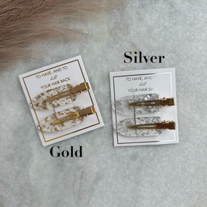 MIX Bridesmaid Gift Hair Clips | To Have and To Hold Glitter Gold Mix Silver Hair Accessories No Crease Clips | Proposal Gifts
