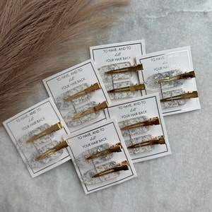 Bridesmaid Gift Hair Clips | To Have and To Hold Glitter Gold Silver Hair Accessories No Crease Clips | Proposal Gifts