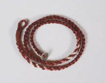 Japanese Handmade Red Sandalwood Tie Dye Bracelet | Woven Bracelet, Wristband | Gift | Three Loop | Couple Bracelet | Unisex