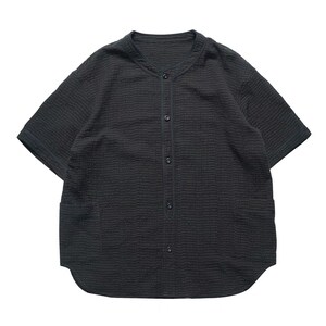 Camicia da piroga da baseball Sashiko nera e grigia in stile giapponese / Ricamata cucita a mano