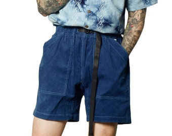 Japanese Blue Organic Plant Dye Corduroy Casual Shorts | Indigo Dye | Spring & Summer