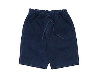 Japanese Blue Organic Plant Dyed Hand-dyed Kendo Relaxed Fit Shorts | Unisex | Drawstrings