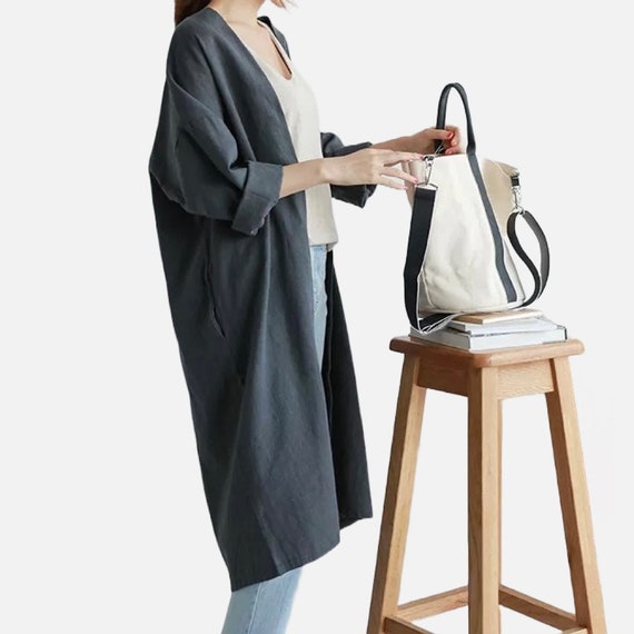 Indigo Union Japanese Navy Minimalist Linen Women Haori Long - Etsy