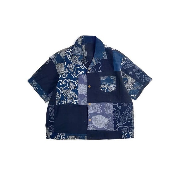 Camisa japonesa de patchwork a mano Aloha / telas - Etsy España