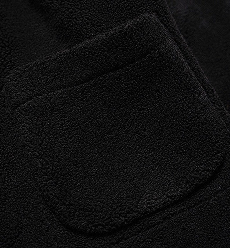 Japanese Indigo Union Black Wool Polyester Blended Handmade Unisex Reversible French Coat Fleece Jacket image 8