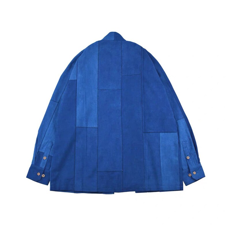 Blue Experiment Japanese Blue Plant Dyed Handmade Cotton Fabrics Unisex Japanese Boro Patchwork Double Layers Cotton Kimono /& Noragi