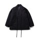 Japanese Handmade Black Cotton Blended Tech Outdoor Unisex Traditional Kimono Noragi Big Pocket Oversized Jacket