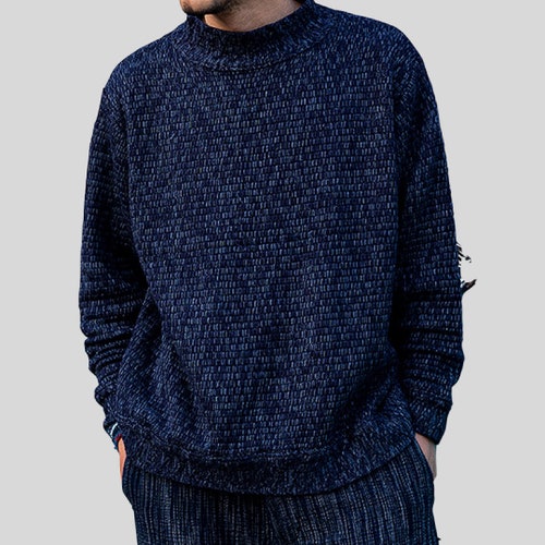 Japanese Indigo Union Natural Plant Dyed shops Handmade Unisex Sashiko Kendo Sweater | 2 Colors - Blue & Black | Made to Order