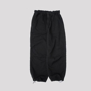 Japanese Black Kendo Sashiko Vintage Style Pants Oversized Mens Worker Trousers image 2